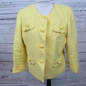 Talbots buttery yellow cropped jacket